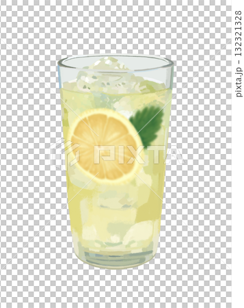 レモネード（グラス入り）レモンスライス、ミントの葉付き 132321328
