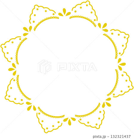 黄色のシンプルな丸いレース 黄色のシンプルな丸いレース 132321437