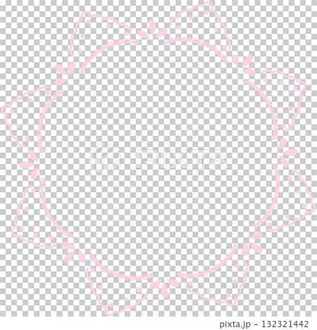 淺粉紅色簡約圓形蕾絲 132321442