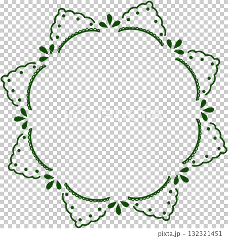 綠色簡約圓形蕾絲 132321451