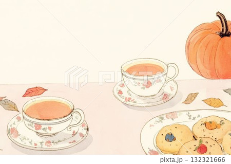 花柄のカップとおばけの午後 132321666