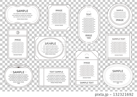 Frame Simple Line Variation Material Set Illustration Vector Tag Package Label Frame Simple Line Variation Material Set Illustration Vector Tag Package Label 132321692