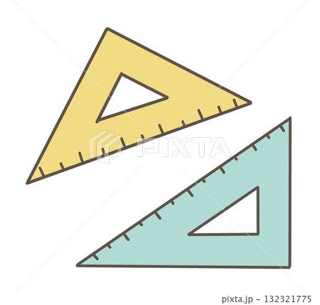 三角定規のセットのイラスト（文房具・学校・図形） 132321775