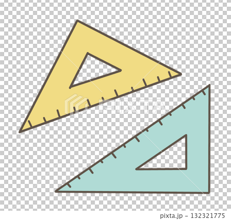 三角定規のセットのイラスト（文房具・学校・図形） 132321775