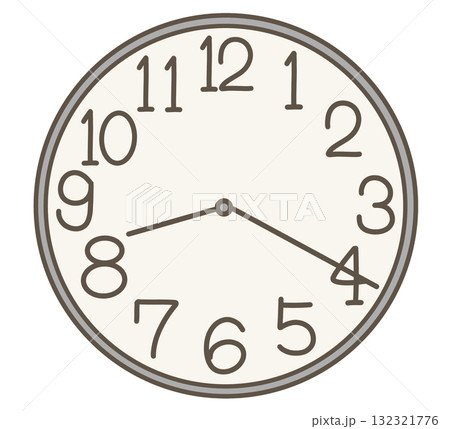 8時20分の時計のイラスト（朝・登校・出勤・スケジュール） 132321776