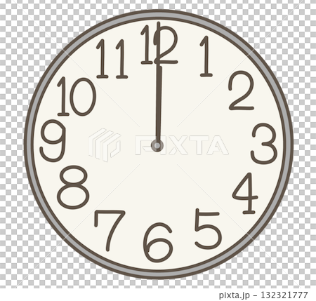 時鐘插圖顯示正好 12 點(午餐、中午、休息) 時鐘插圖顯示正好 12 點(午餐、中午、休息) 132321777