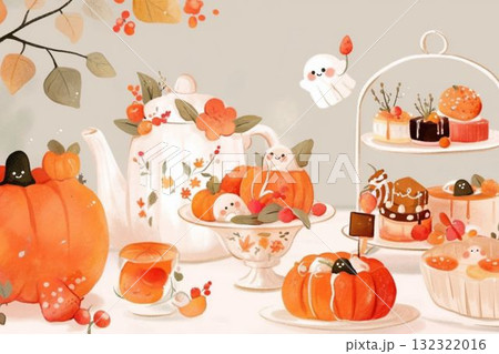 おばけとパンプキンのスイーツパーティー おばけとパンプキンのスイーツパーティー 132322016