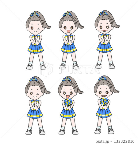 元気なチアリーダーポーズセット 元気なチアリーダーポーズセット 132322810