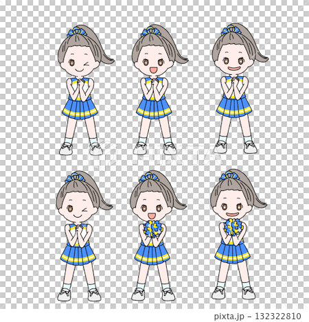 元気なチアリーダーポーズセット 元気なチアリーダーポーズセット 132322810