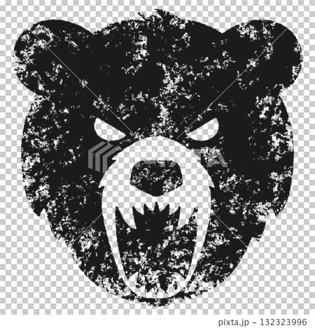 咆哮的熊臉輪廓圖 咆哮的熊臉輪廓圖 132323996