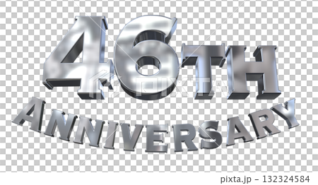 3DCG text "46th Anniversary/46th Anniversary Mark Sparkle" 132324584