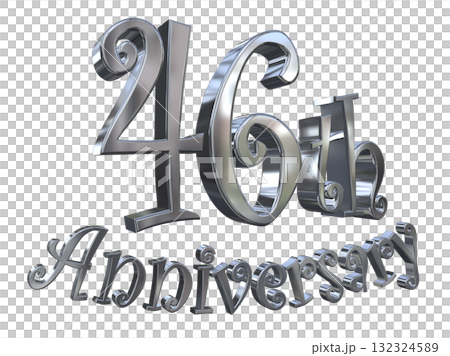 3DCG文字「46th Anniversary/46周年マークキラキラ」 3DCG文字「46th Anniversary/46周年マークキラキラ」 132324589