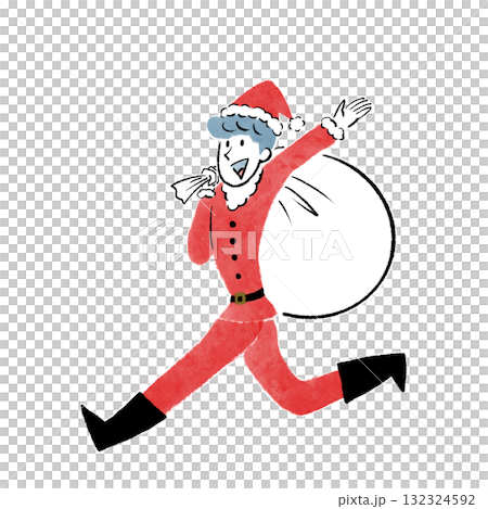 Full-body illustration of a man wearing a Santa Claus costume Full-body illustration of a man wearing a Santa Claus costume 132324592