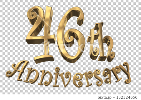 3DCG文字“46週年/46週年紀念馬克·斯帕克” 3DCG文字“46週年/46週年紀念馬克·斯帕克” 132324650