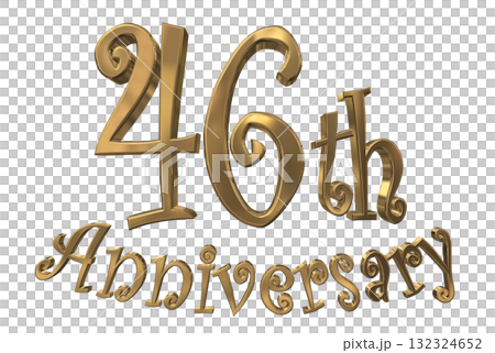 3DCG文字“46週年/46週年紀念馬克·斯帕克” 3DCG文字“46週年/46週年紀念馬克·斯帕克” 132324652