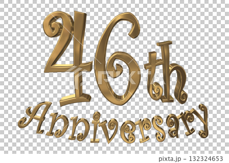 3DCG文字“46週年/46週年紀念馬克·斯帕克” 3DCG文字“46週年/46週年紀念馬克·斯帕克” 132324653