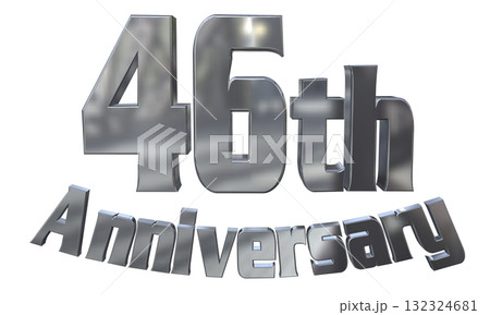 3DCG文字「46th Anniversary/46周年マークキラキラ」 132324681