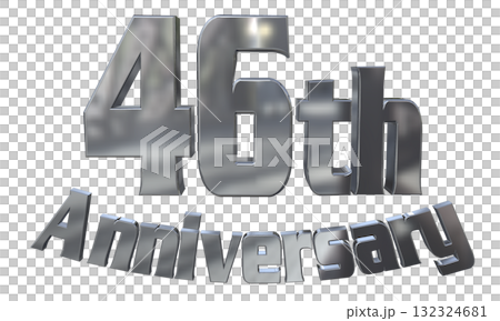 3DCG text "46th Anniversary/46th Anniversary Mark Sparkle" 132324681