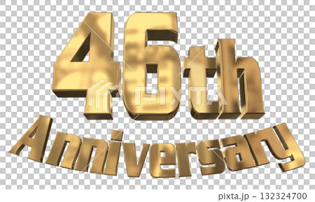 3DCG文字“46週年/46週年紀念馬克·斯帕克” 3DCG文字“46週年/46週年紀念馬克·斯帕克” 132324700