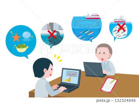 SDGs14 海洋資源を守ろう イラスト素材 SDGs14 海洋資源を守ろう イラスト素材 132324848