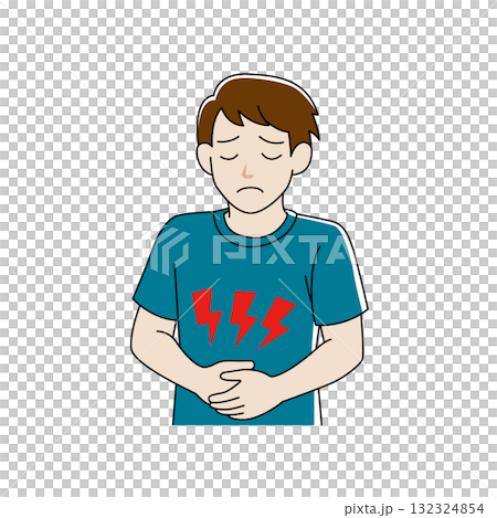 溫柔觸摸患有胃痛的男人 溫柔觸摸患有胃痛的男人 132324854