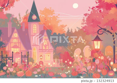 森に灯るかぼちゃの街 132324913