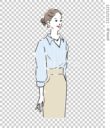 以辦公室風格紮起頭髮的漂亮女人 以辦公室風格紮起頭髮的漂亮女人 132325225