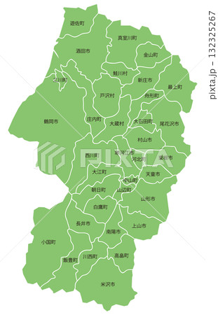 山形県地図 市町村名あり 山形県地図 市町村名あり 132325267