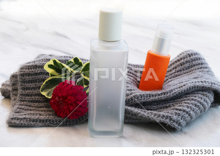 toner serum, vitamin c health care for skin face with knitting wool scarf 132325301