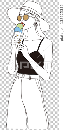 戴墨鏡和冰淇淋的女人 03 132325336