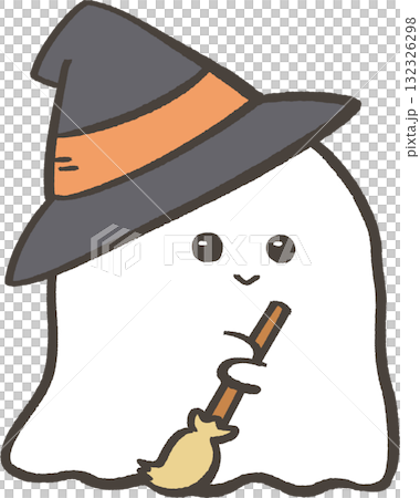 Ghost_Hat（黑色）和掃帚 132326298