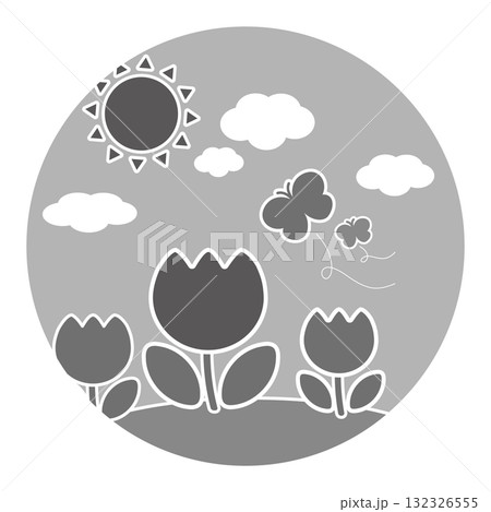 チューリップ(白黒) チューリップ(白黒) 132326555