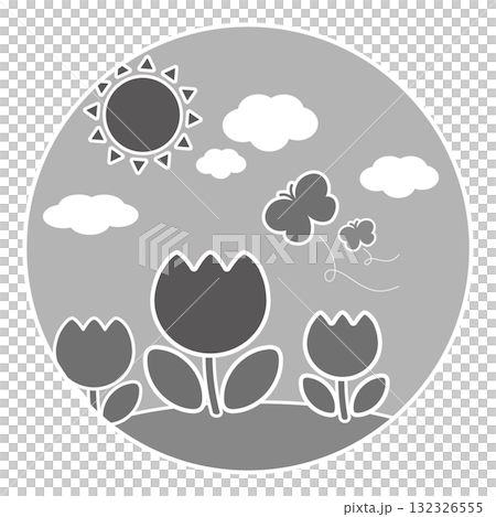 チューリップ(白黒) チューリップ(白黒) 132326555