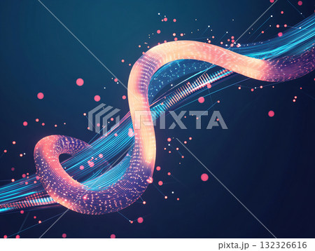 Abstract background of electric cables with fiber optics. AI Generated. 132326616