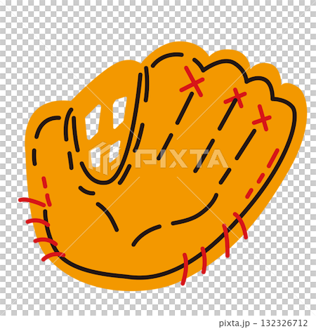 野球のグローブのシンプルイラスト 132326712
