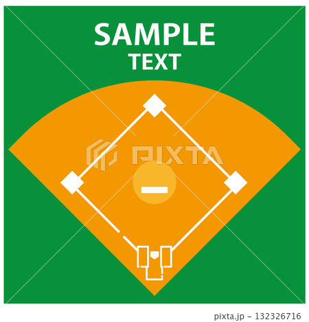 ベースボールスタジアムのテキストフレームイラスト素材 ベースボールスタジアムのテキストフレームイラスト素材 132326716
