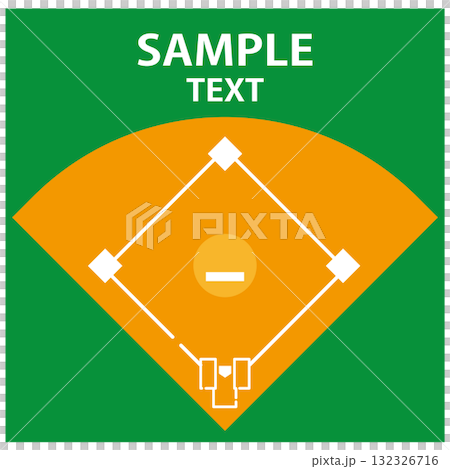 Baseball stadium text frame illustration material Baseball stadium text frame illustration material 132326716