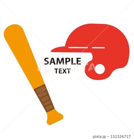 野球バットとヘルメットのイラスト装飾素材 132326717