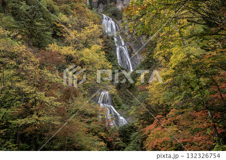 紅葉と絶景の滝 132326754