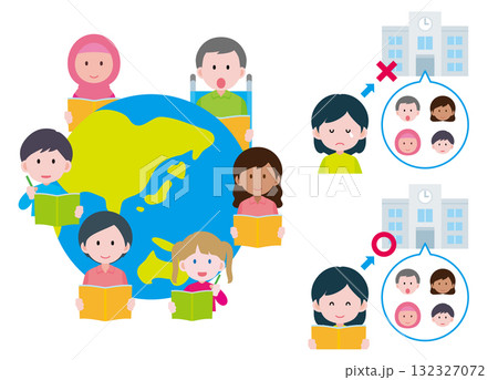 SDGs4 全ての子どもたちに教育を イラスト SDGs4 全ての子どもたちに教育を イラスト 132327072