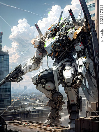 巨大なロボットのイラスト 132327315