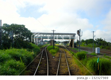 山形鉄道(フラワー長井線)からの車窓風景 今泉駅 山形鉄道(フラワー長井線)からの車窓風景 今泉駅 132327369