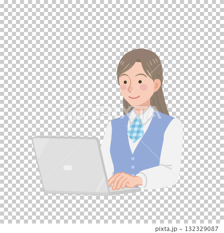 Female office worker using a computer Female office worker using a computer 132329087