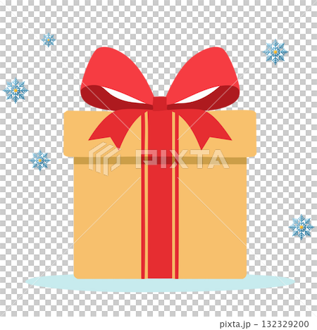聖誕禮物盒向量圖示-帶有紅色絲帶的禮物 132329200