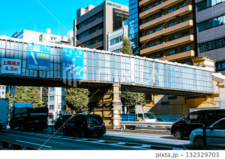 歩道橋の補修工事 東京銀座 昭和通り 2025.10　b-5 ライトカラー 132329703