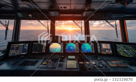 Halloween pumpkin glowing on dark path, spooky house in foggy forest, eerie atmosphere, autumn night, scary mood 132329870