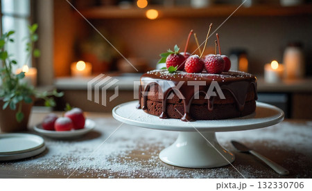 オシャレなチョコレートケーキのイメージ オシャレなチョコレートケーキのイメージ 132330706