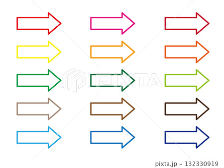 カラフルな矢印セット 132330919