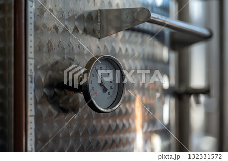 thermometer used to control the temperature in fermentation tank for wine 132331572