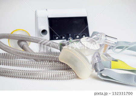 CPAP machine with mask and hose, for people with sleep apnea, respiratory, or breathing disorder 132331700